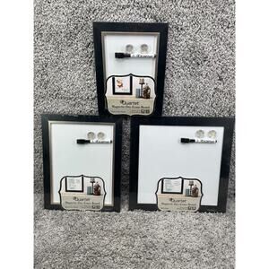 Set Of 3 Quartet Assorted Magnetic Dry Erase Board Black Silver Frame